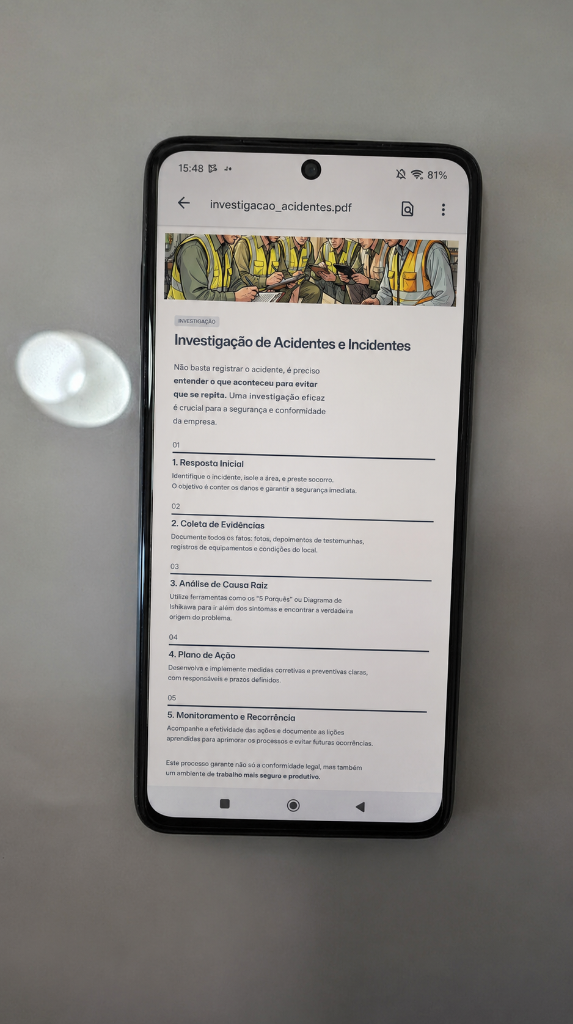 Guia de Investigação de Acidentes no Celular